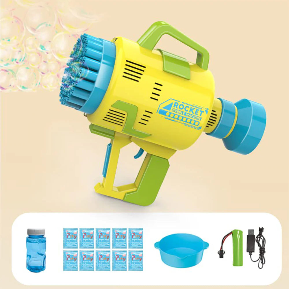 48 Holes Rocket Bubble/ Children Bubble Gatling Machine Portable Semi-automatic Bubble Maker with 48 Holes Outdoor Toy, Multicolor.
