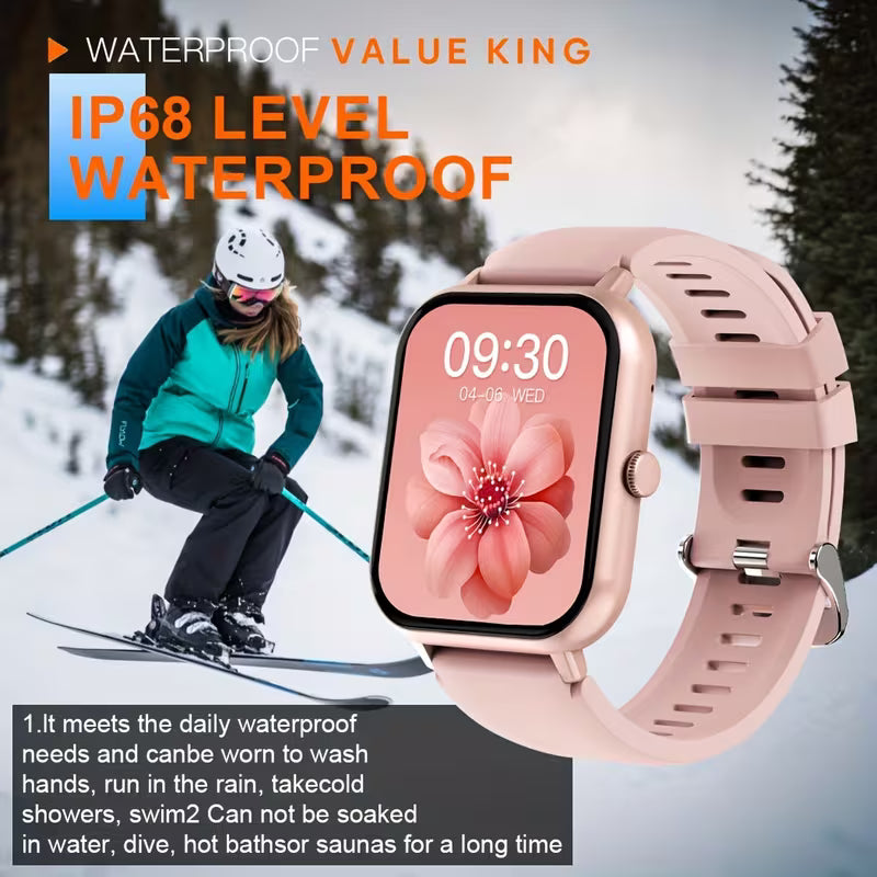 A59 Smart Watch/ Waterproof Smartwatch, Magnetic Charging, Heart Rate Monitor, Sports Band, Gift Set for Women, Multicolor.