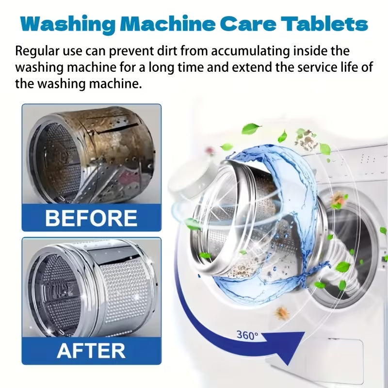 Washing Machine Cleaner Pack of 12/ Washing Machine Cleaner Descaler - Heavy-Duty Deep Clean and Deodorize, Laundry Supplies For HE Front Loader & Top Load Washer.