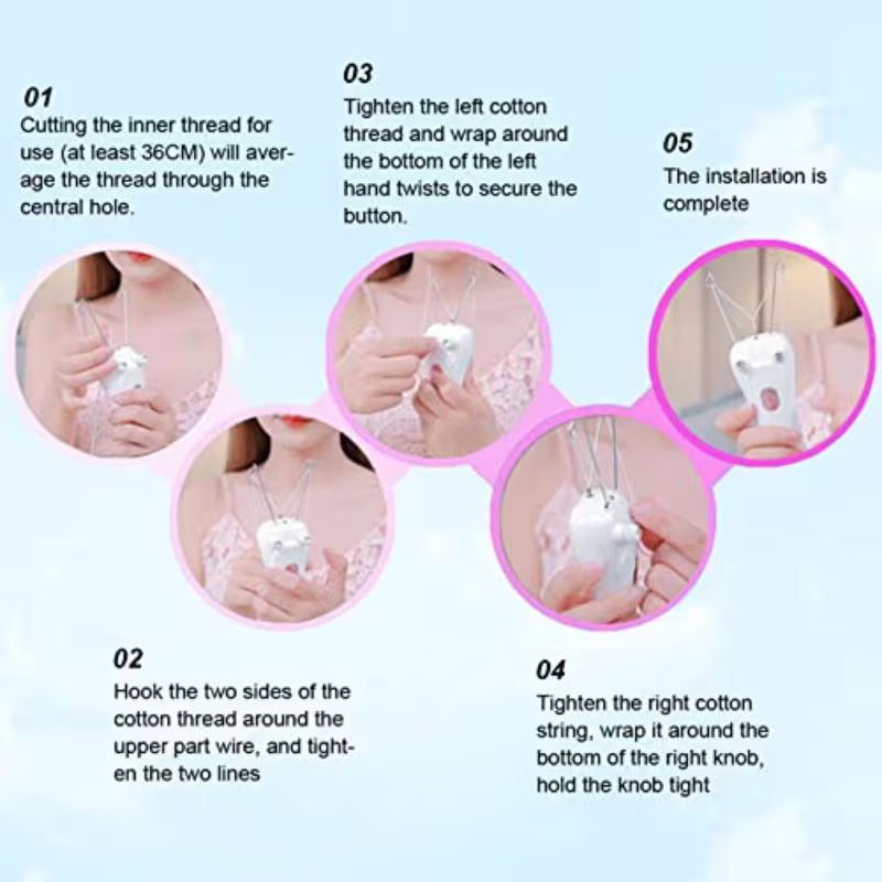 Electric Facial Threading Hair Removal/ Lady Facial threading Hair Remover for Women, Automatic Threader Machine Epilator for Fine Hairs on Face,Chin,Upper Lip, Arms, Multicolor.