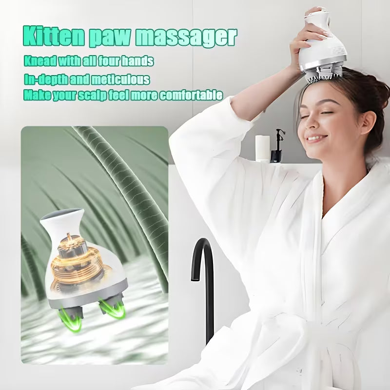 Scalp Massager/ Head Massage Device, USB Rechargeable Electric Scalp Massager, Designed for Head And Neck Massage, Also Serves As a Pet Hair Kneading Tool, Multicolor.