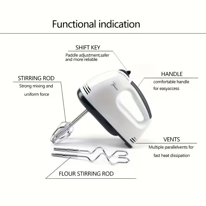 Super Hand Mixer/ Electric Baking Mixer, Stainless Steel Multi-Functional Egg Beater, Durable & Easy-Clean Kitchen Blender for Home Use, Multicolor.