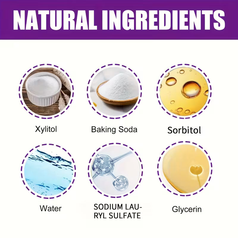 Purple Whitening Toothpaste/ Teeth Whitening Toothpaste - Deep Clean & Fresh Breath Toothpaste, Natural Pearl Essence for Dental Care, Whitening Toothpaste.