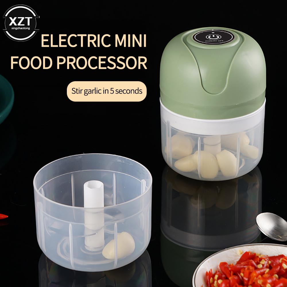 Electric Garlic Chopper/ Mini Electric Garlic Chopper USB Charging Ginger Masher Machine Sturdy Durable Chili Vegetable Crusher Kitchen Tool, Multicolor.