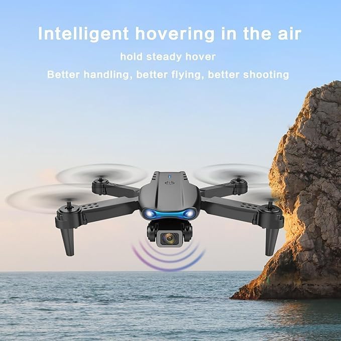 E99 Drone Camera/ Foldable Drone with Obstacle Avoidance, Headless Mode, Altitude Hold & Remote Control, Multicolor.