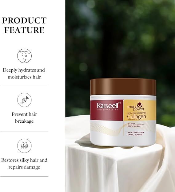 Hair Repair Collagen 500ml/ Karseell Collagen Hair Treatment Deep Repair Conditioning Argan Oil Collagen Hair Mask Essence for Dry Damaged Hair All Hair Types 16.90 oz 500ml.