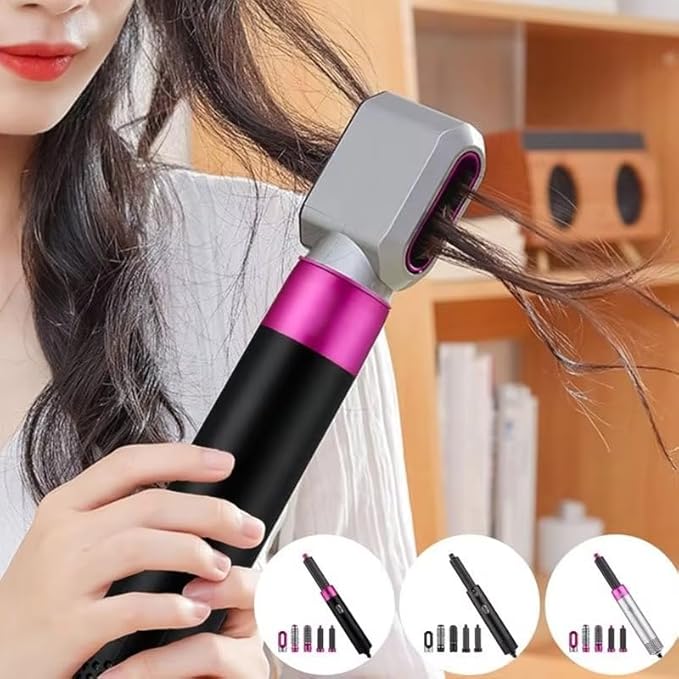 Hot Air Brush 5-in-1/ Hair Dryer & Styler Set with Interchangeable Attachments Brush, Comb, Massage, for Straightening, Curling, Multicolor.