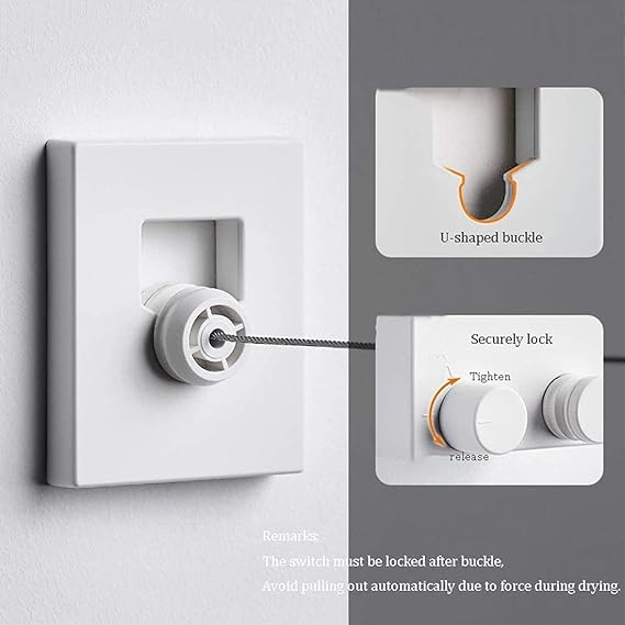 Telescopic Clothesline Clothes Drying Rope/ Stainless Steel Retractable Indoor Clothes Line, Adjustable Length Extends & Collapses, Multicolor.