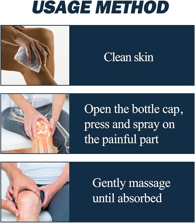 Pain Knee Type Spray/ Knee Cold Compress Joint Pain Spray,Joint Pain Gel Spray,Natural Herbal Cold Gel Spray ,Natural Herbal Pain Spray for Knee, Back, Neck.