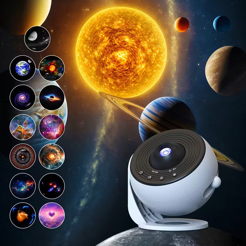 Planetarium Projector/ Galaxy Projector, 12 in 1 Planetarium Star Projector Realistic Starry Sky Night Light with Solar System, Multicolor.