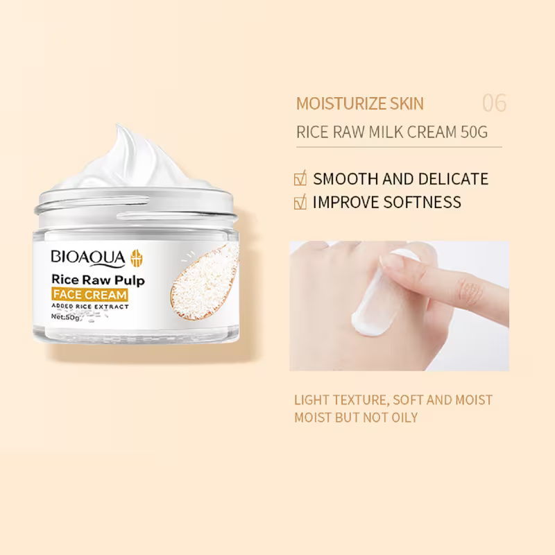 Bioaqua 6pcs Skincare Set, Rice Puree Care Set, Women's and s' moisturizing facial Light Beige care gift set, Hypoallergenic, Cleansing and Moisturizing, Moisturizing, Gentle Formula, Rich Foam, Deep Cleansing, Moisturizing.