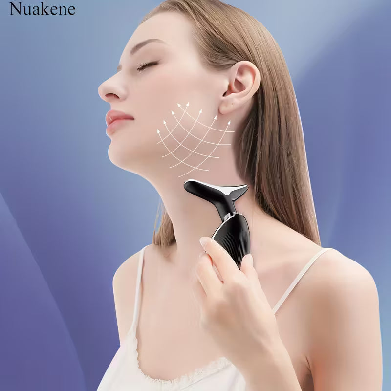 Anti Wrinkle Beauty Apparatus/ 7 Colors Face And Neck Massager with Vibrating Heat Beauty Apparatus, USB Rechargeable, Suitable for Skincare, Home Facial Skin Care Goddess Holiday Gift, Multicolor.