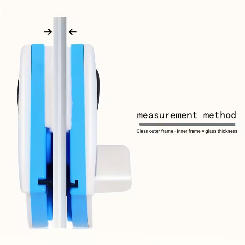 Doublefaced Glass Cleaner Magnetic/ Heavy-Duty Reusable Glass with Magnetic Sides & Hanging Loop, No Power Required, White & Blue Design for Home, Kitchen, Office etc, Multicolor.