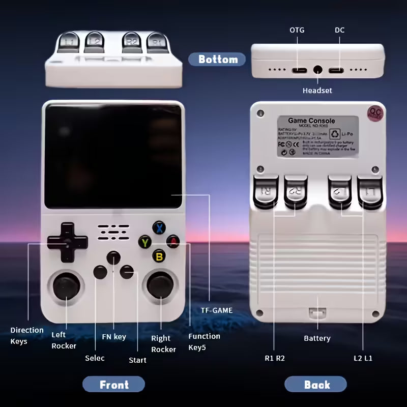 Retro Classic Game Console/ Clear HD Display, Multi-Language Support, Perfect Gift for Kids, Portable & Lightweight, Retro Classic Game Console, Multicolor.