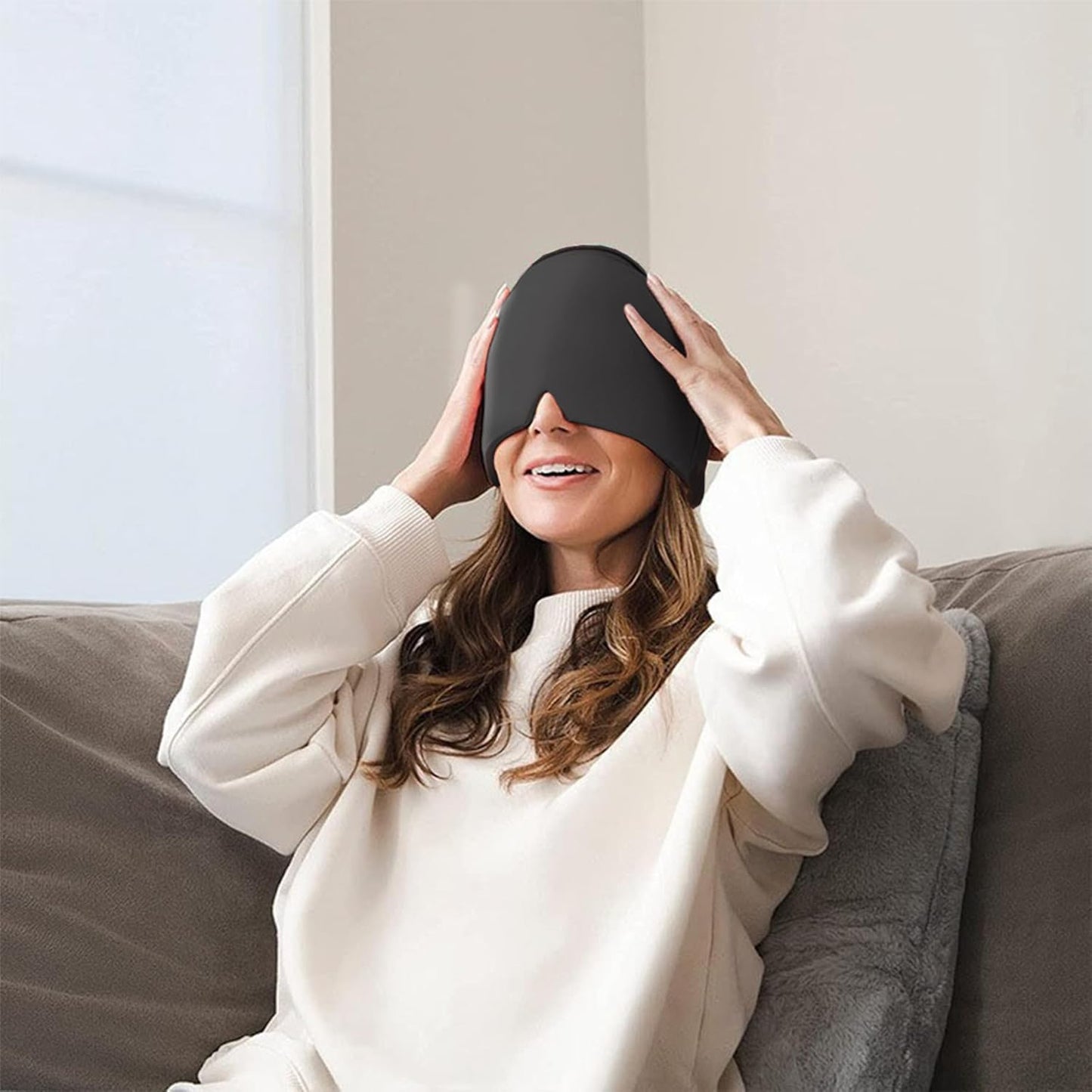 Migraine Relief Cap,Stretchable Headgear for Cold & Hot Relax to Alleviate Headaches, Unscented, Use Without Power, Battery-Free - for Tension, Stress, Fever, Fatigue Relief, Stress, Multcolor.