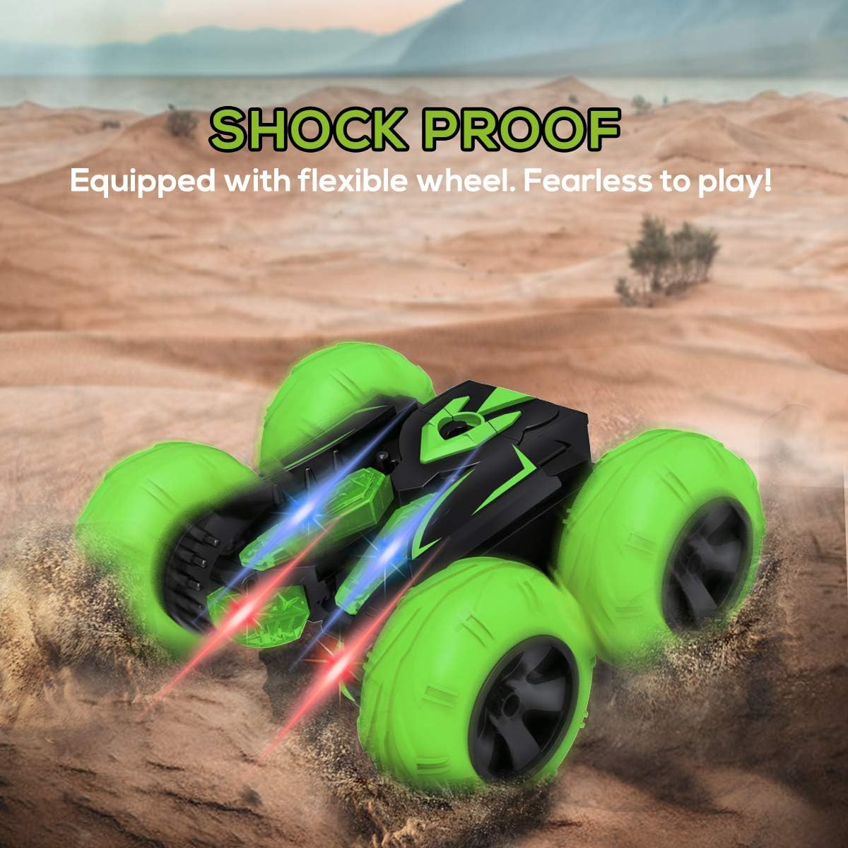 RC Stunt Car/ Strong Material & Scratch-Resistant Tires, Long Distance & Anti-Interference Transmitter, Long Endurance Rechargeable Battery, Multicolor.