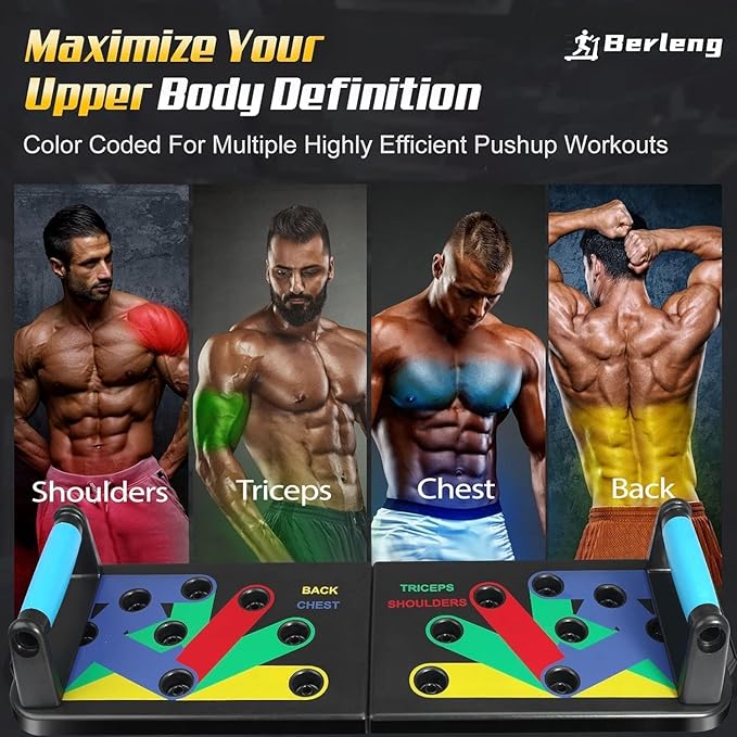 Push-Up Board/ Push Up Board Combo Pack for Men & Women - Abdominal Workout for Home & Gym Use,Foldable Body Building Push Up Rack Board, Multicolor.
