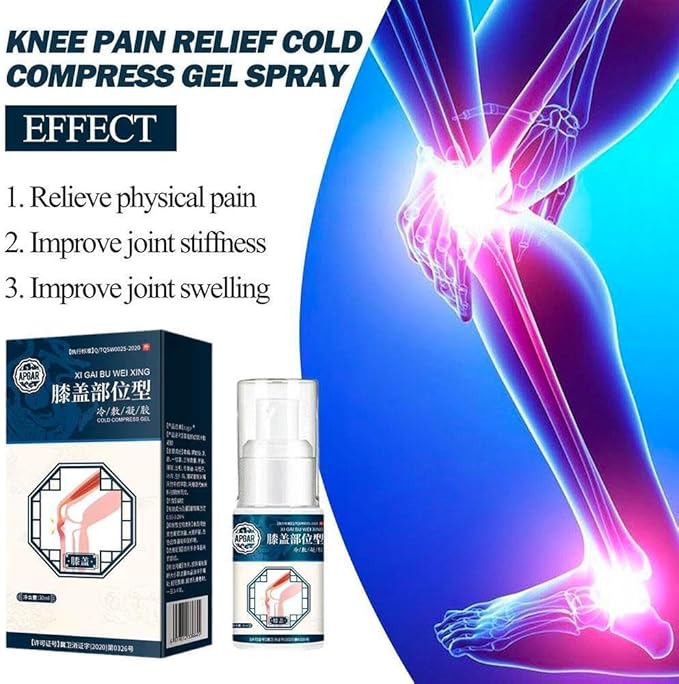 Pain Knee Type Spray/ Knee Cold Compress Joint Pain Spray,Joint Pain Gel Spray,Natural Herbal Cold Gel Spray ,Natural Herbal Pain Spray for Knee, Back, Neck.