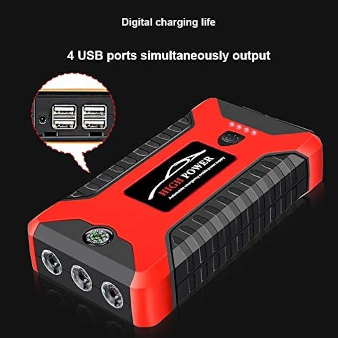Jump Starter/ Emergency Charging, Versatile Use, Quick Solution, Cold-Resistant, Durable in Extreme Cold, Power Display, Advanced Safety Features, Multicolor.