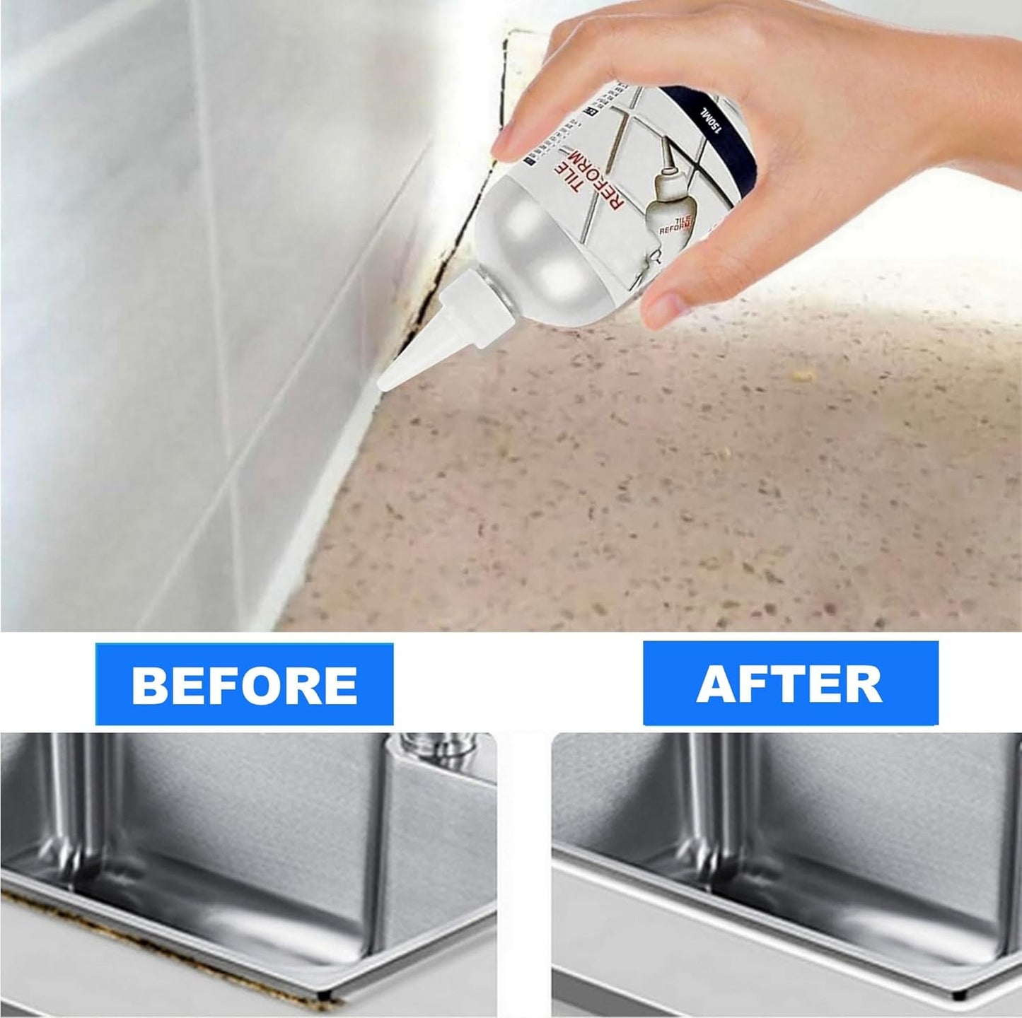 Stain Whitener Reform/ Tile Gap Tile Gap Refill Agent Tile Reform Coatingmold Cleaner Sealer Repair Glue,Home, Kitchen.