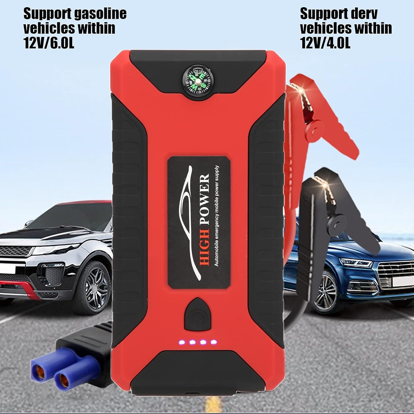 Jump Starter/ Emergency Charging, Versatile Use, Quick Solution, Cold-Resistant, Durable in Extreme Cold, Power Display, Advanced Safety Features, Multicolor.