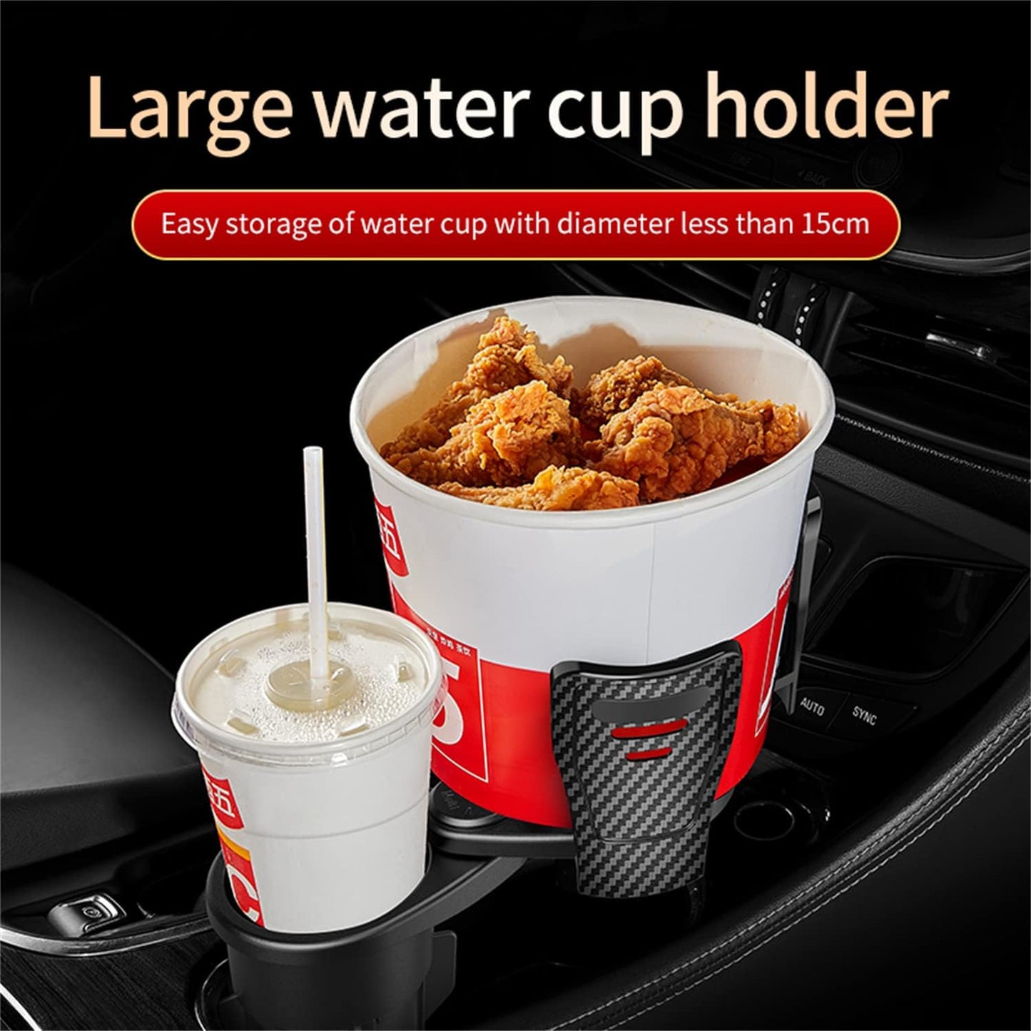 Car Drink Expander Holder/ 360° Car Cup Holder Expander Adapter, Vehicle-Mounted Car Cup Holder and Organizer, All Purpose Car Water Cup Drink Holder