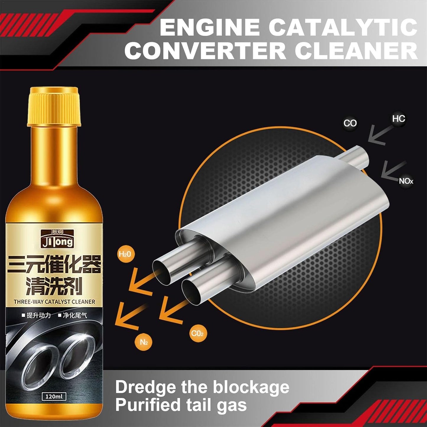 Booster Fuels System Cleaner/ BoostUp Catalytic Converter Cleaner 120ML, Oxygen Sensor Cleaner, Complete Engine, Fuel and Exhaust System Cleaner, Boost Up Automotive Replacement Catalytic Converters Cleaning Agent.