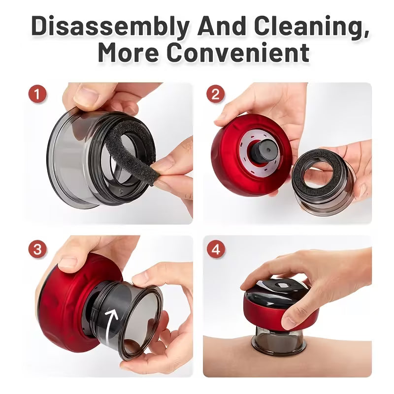 Electric Vacuum Cupping Massager/ Rechargeable 4 in 1 Vacuum Therapy Machine for Pain Relief, Electric Cupping Massage Tool,Smart Cupping Therapy Set, Multicolor.