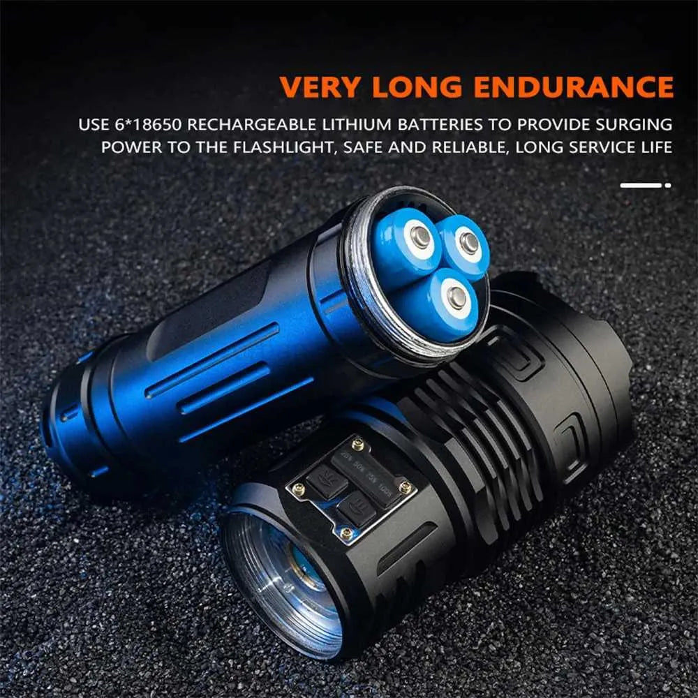 Tactical Laser Flash Light/ Strong Light Lantern High Power LED Flashlight USB Rechargeable Powerful Tactical Torch Waterproof Lamp Outdoor, Multicolor.