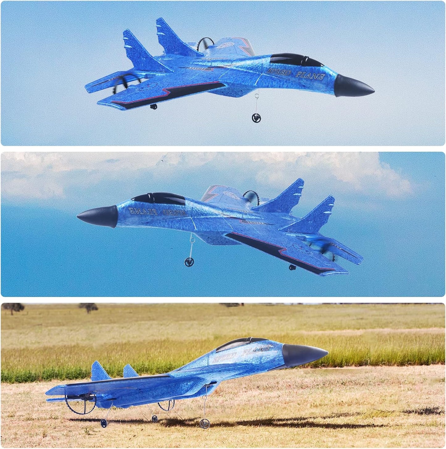 Remote Control Airplane/ RC Plane, RC Airplanes, Remote Control Airplanes with Automatic Balance System, RC Glider for Beginner Adult Kids, Easy to Fly EPP Foam RC Aircraft Fighter with LED Light, Multicolor.