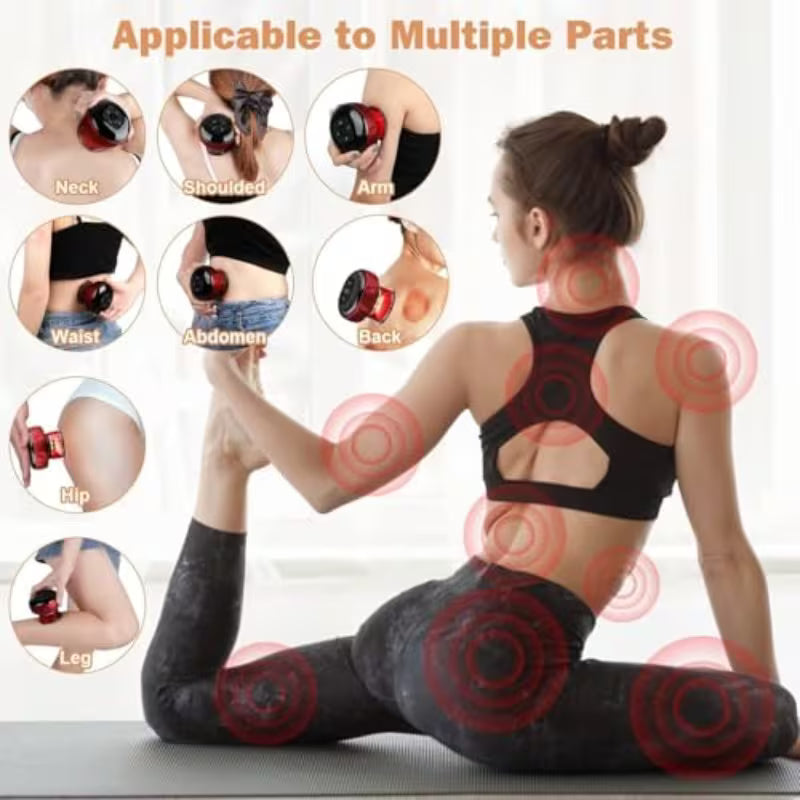 Electric Vacuum Cupping Massager/ Rechargeable 4 in 1 Vacuum Therapy Machine for Pain Relief, Electric Cupping Massage Tool,Smart Cupping Therapy Set, Multicolor.