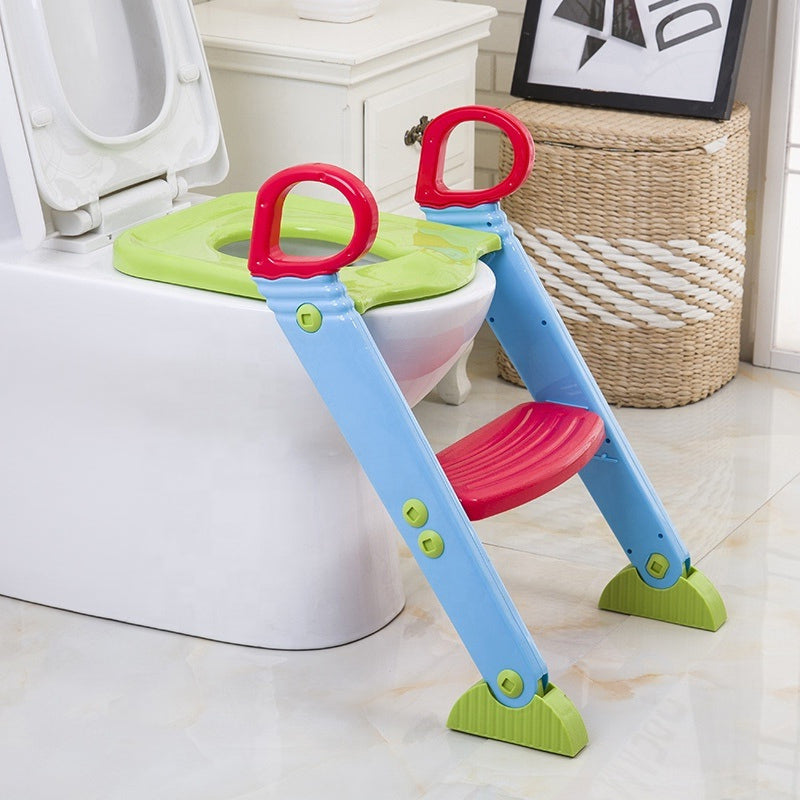 Children Toilet Ladder/ Potty Training Step Stool - Durable, Height-Adjustable Kids Toilet Ladder, Ideal for Early Bathroom Skills, Safe for Little Children, Multicolor.