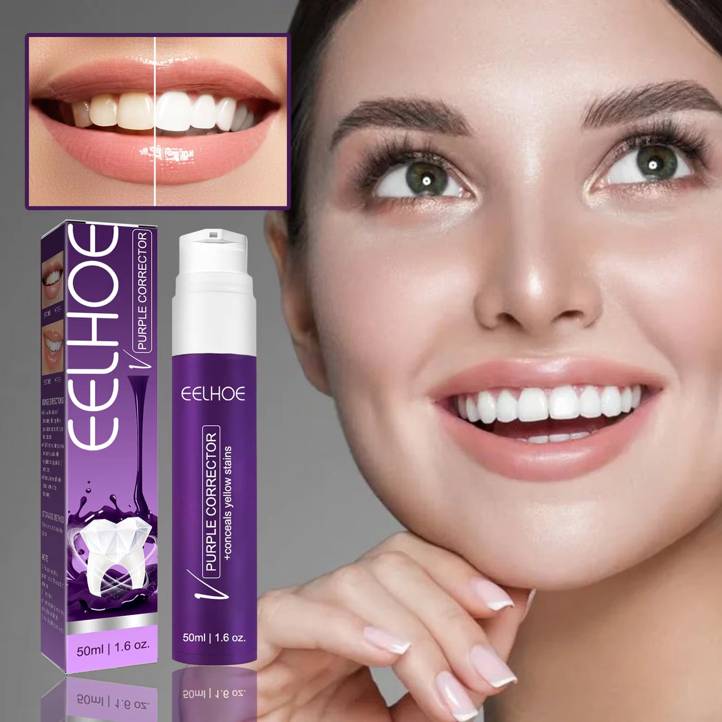 Purple Whitening Toothpaste/ Teeth Whitening Toothpaste - Deep Clean & Fresh Breath Toothpaste, Natural Pearl Essence for Dental Care, Whitening Toothpaste.