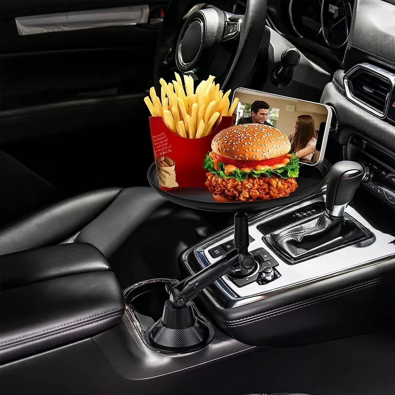 Cup Holder Food Tray/ Car Cup Holder Tray, Car Tray Table for Eating with Cell Phone Slot, 360° Swivel Tray Fits Vehicle, Boats,Golf Cart, SUV,Truck and All Cars, Multicolor.