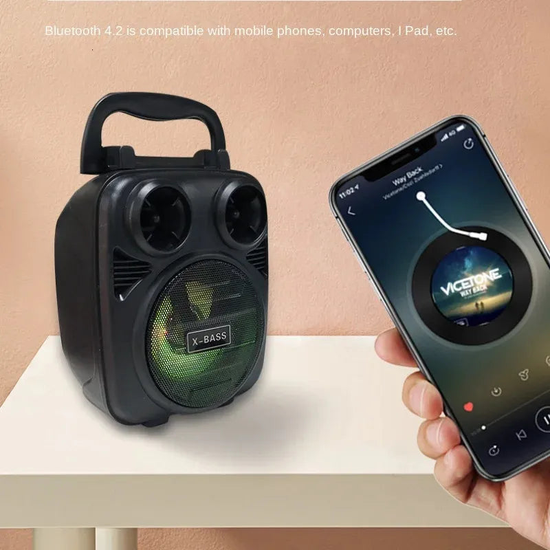 Outdoor Mini Speaker/ Bluetooth speaker Sound box high power bluetooth speakers handheld sound subwoofers for dancing, Multicolor.