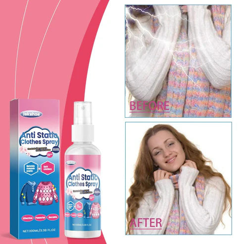 Anti Static Spray 100ml/ Home Clothing Anti-Static Spray - Reduces Wrinkles and Smoothens Fabrics, Makes Clothes Softer & Prevents Static Cling, Fabric Care, Laundry Essentials.