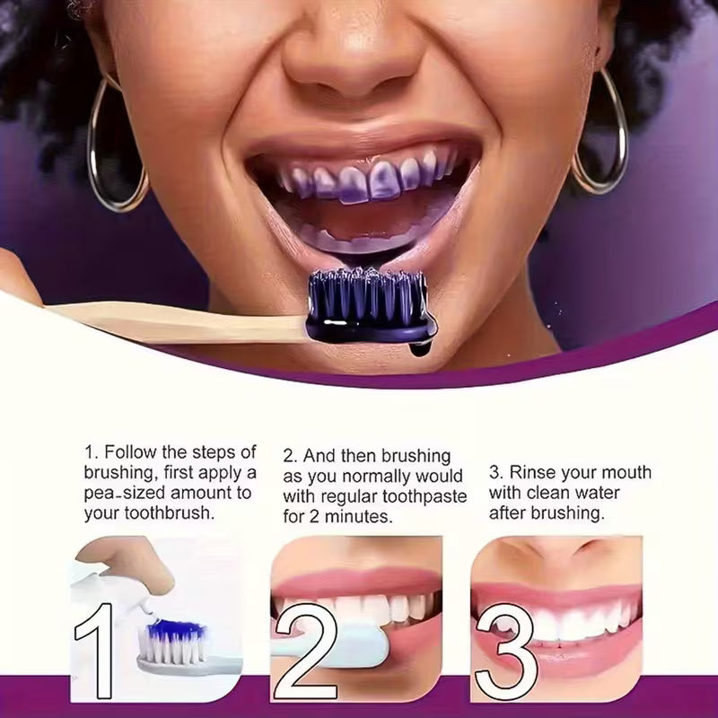 Purple Whitening Toothpaste/ Teeth Whitening Toothpaste - Deep Clean & Fresh Breath Toothpaste, Natural Pearl Essence for Dental Care, Whitening Toothpaste.