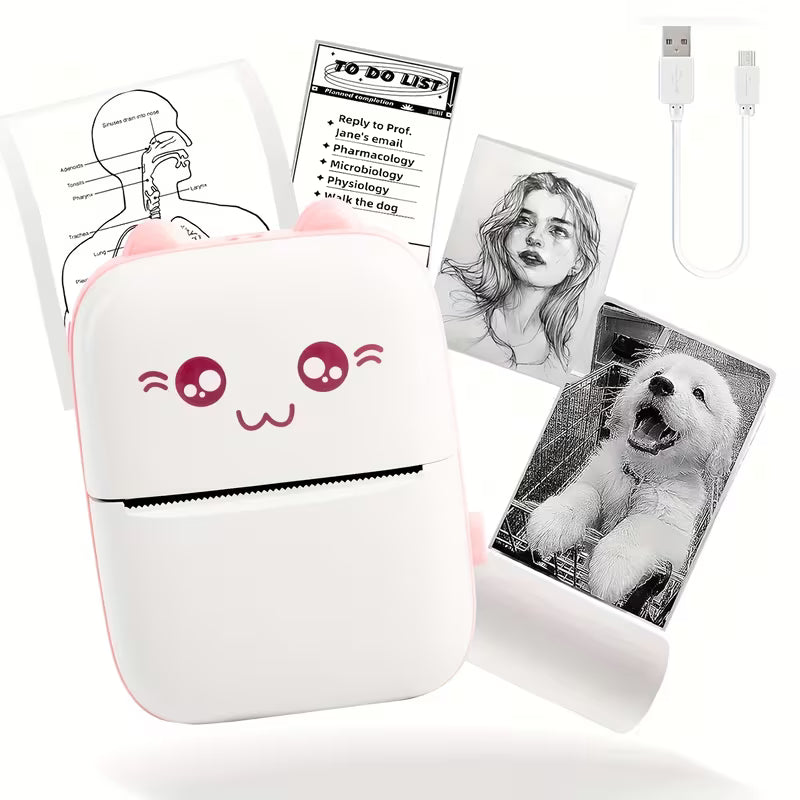 Portable Mini Pocket Printer BT Thermal Printer/ Portable Printer, Mini Pocket Wireless Wireless Thermal Printer, Suitable for Android iOS Smartphones, Multicolor.