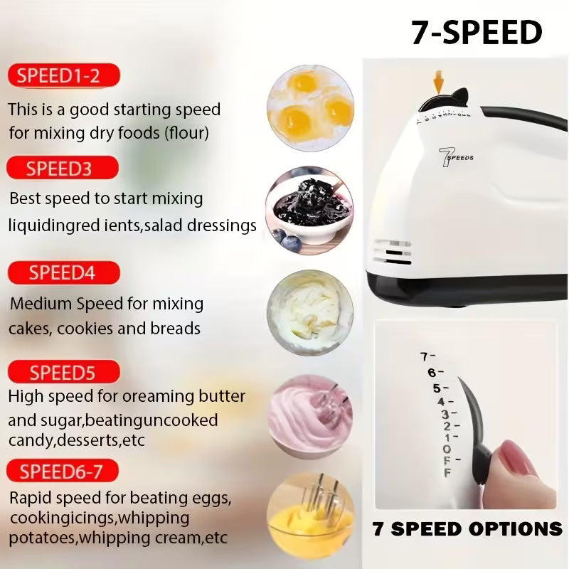 Super Hand Mixer/ Electric Baking Mixer, Stainless Steel Multi-Functional Egg Beater, Durable & Easy-Clean Kitchen Blender for Home Use, Multicolor.