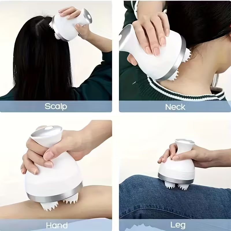 Scalp Massager/ Head Massage Device, USB Rechargeable Electric Scalp Massager, Designed for Head And Neck Massage, Also Serves As a Pet Hair Kneading Tool, Multicolor.