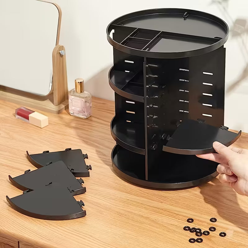 360 Makeup Organizer Box/ Cosmetic Makeup Storage Holder Organizer Adjustable 360 Rotation Box, Multicolor.