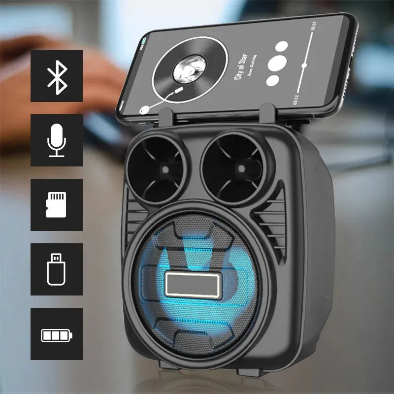 Outdoor Mini Speaker/ Bluetooth speaker Sound box high power bluetooth speakers handheld sound subwoofers for dancing, Multicolor.