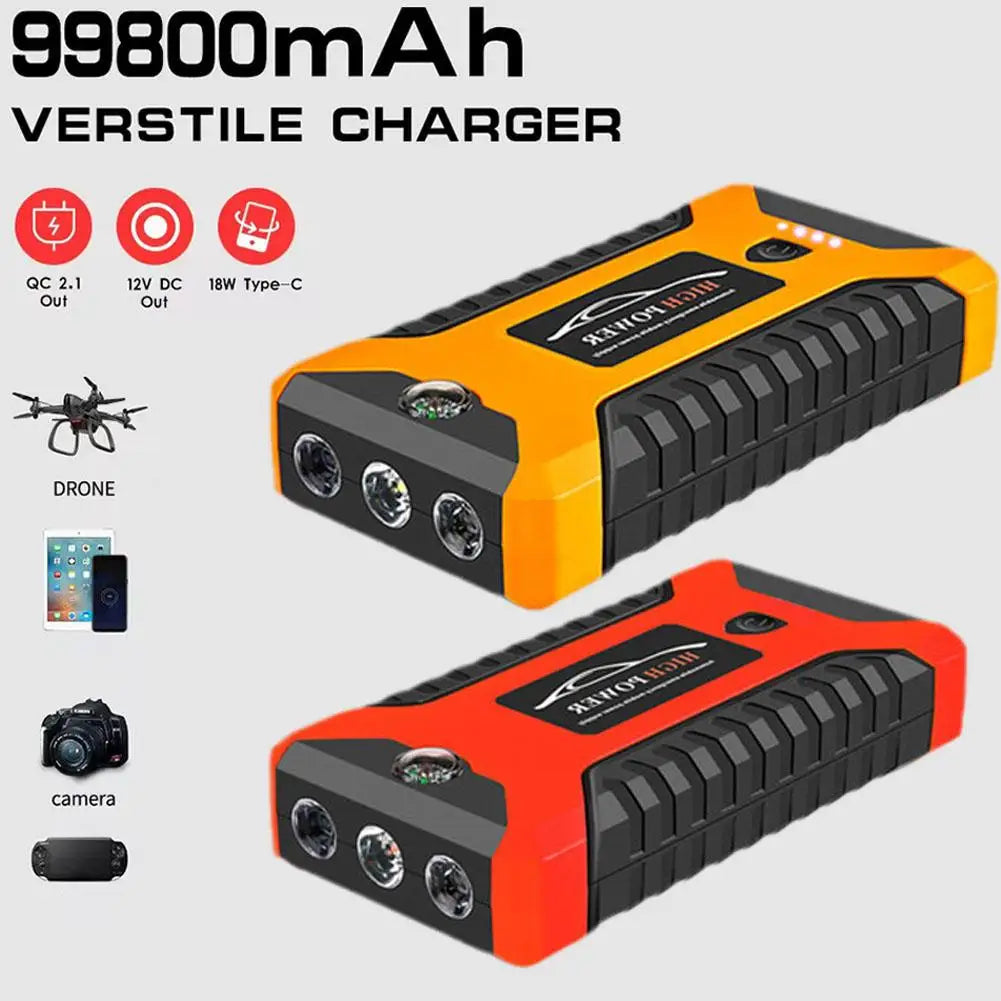 Jump Starter/ Emergency Charging, Versatile Use, Quick Solution, Cold-Resistant, Durable in Extreme Cold, Power Display, Advanced Safety Features, Multicolor.