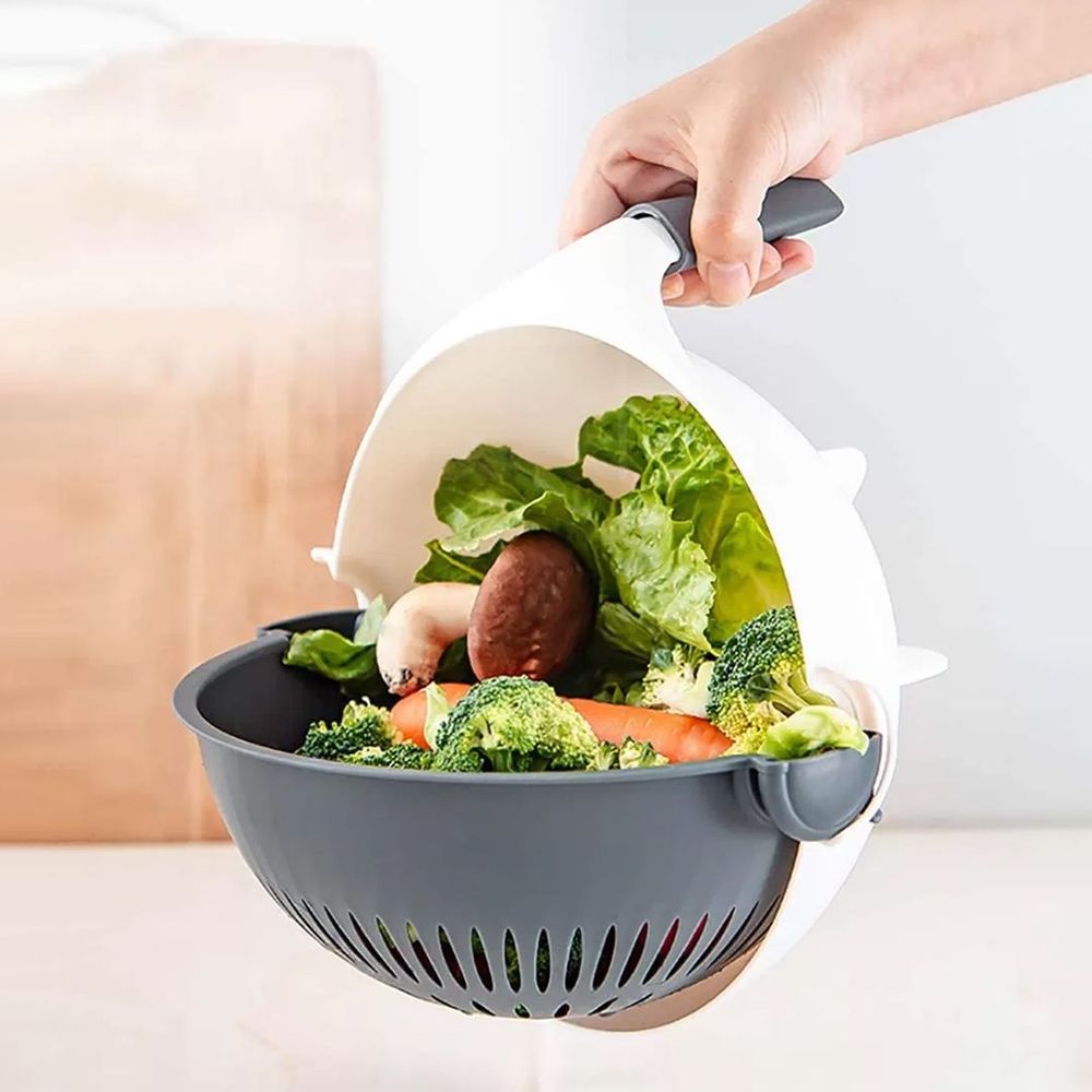 Multi-functional Vegetable Cutter/ Multifunctional Vegetable Fruits Cutter, Slicer Shredder with Rotating Drain Basket, Space-Saving Storage,Easy to Clean, Removeable Parts, Multicolor.