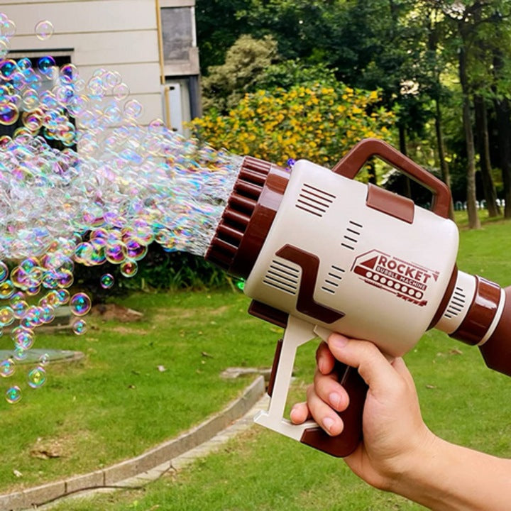 48 Holes Rocket Bubble/ Children Bubble Gatling Machine Portable Semi-automatic Bubble Maker with 48 Holes Outdoor Toy, Multicolor.