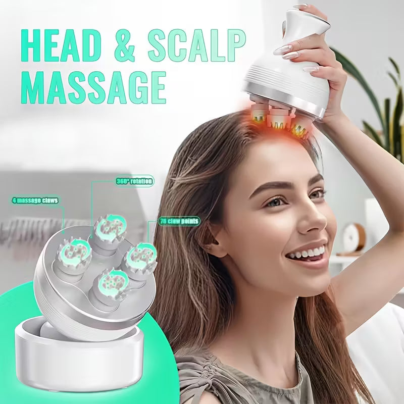 Scalp Massager/ Head Massage Device, USB Rechargeable Electric Scalp Massager, Designed for Head And Neck Massage, Also Serves As a Pet Hair Kneading Tool, Multicolor.