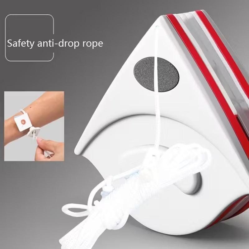 Doublefaced Glass Cleaner Magnetic/ Heavy-Duty Reusable Glass with Magnetic Sides & Hanging Loop, No Power Required, White & Blue Design for Home, Kitchen, Office etc, Multicolor.