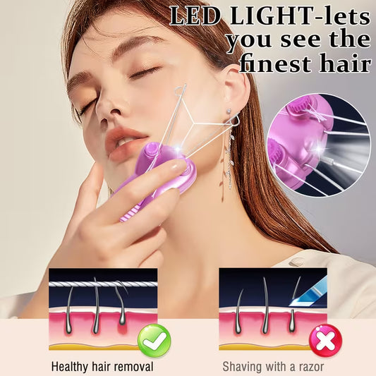 Electric Facial Threading Hair Removal/ Lady Facial threading Hair Remover for Women, Automatic Threader Machine Epilator for Fine Hairs on Face,Chin,Upper Lip, Arms, Multicolor.