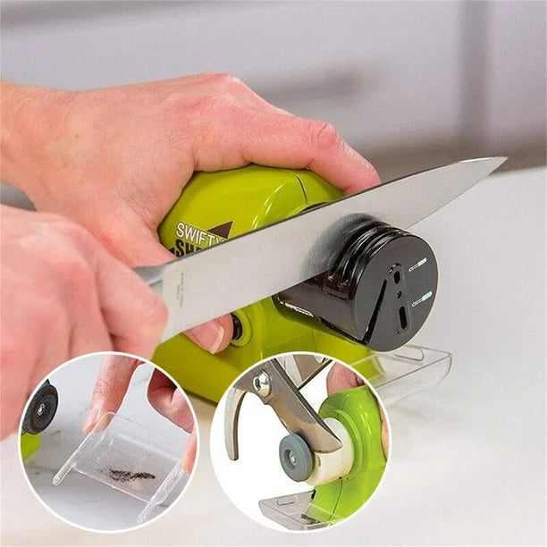 Swifty Tool Sharpener/ Swift Sharp Cordless Motorized Knife Sharpener, Multi-function Knife Sharpener,Home Kitchen, Multicolor.