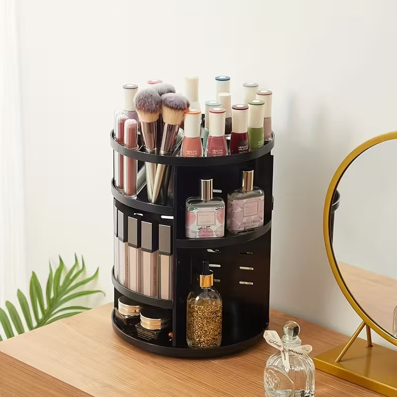 360 Makeup Organizer Box/ Cosmetic Makeup Storage Holder Organizer Adjustable 360 Rotation Box, Multicolor.